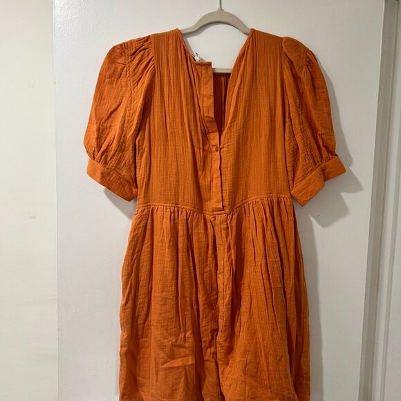VICI Rust Orange Puff Sleeve Babydoll Mini Dress 🍂✨ - Picture 6 of 9